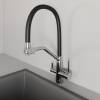 Смеситель для кухни Avrora Kitchen AV9006 с гибким изливом и подключением фильтра питьевой воды, хром фото 3