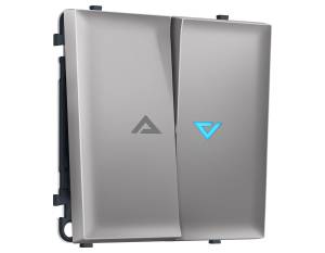 Комплект механизма 2-клавишного выключателя Ambrella Volt Sigma MS504460 сталь матовый