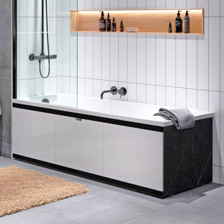 Экран под ванну Alavann Rita Black ALV1198001 белый, 174x7.2