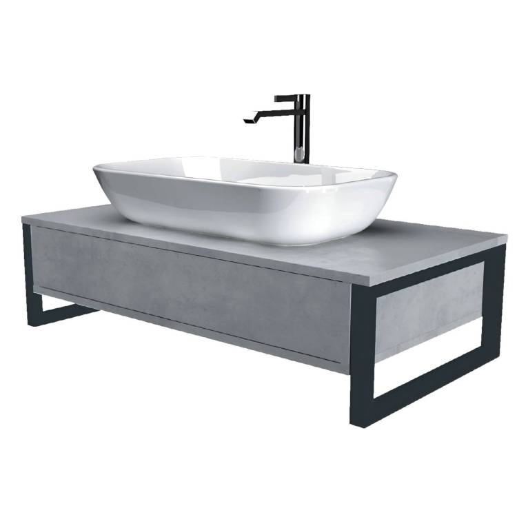 Тумба с раковиной 1MarKa Grunge Loft 70П Ц0000015938 Бетон светлый 1 ящ.