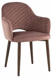 Стул Stool Group Венера Диамант MC16-2YS KD HLR-44 (NP) 2X велюр пыльно-розовый, ножки дерево (набор 2 шт)