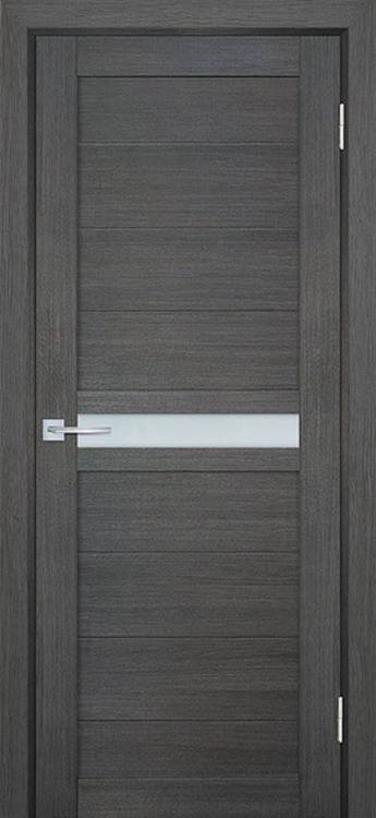 Межкомнатная дверь экошпон Мариам Техно 703, остекленная, грей 800x2000