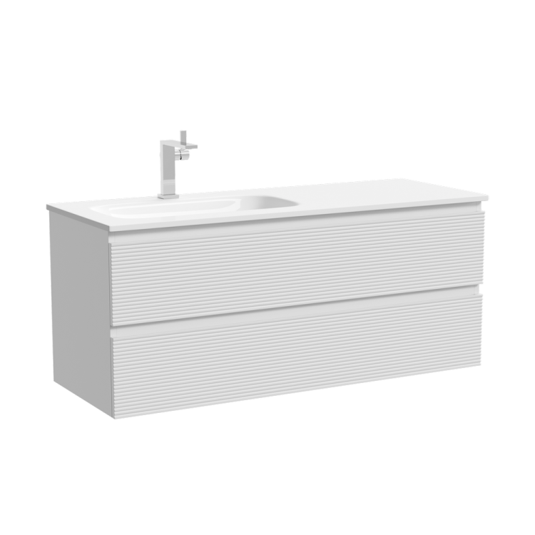 Тумба под раковину Sancos Folk FL120LW подвесная, 119.5x44.5x50, левая, Bianco