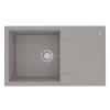 Кухонная мойка Lemark IMANDRA 840 9910033 врезная прямоугольная с крылом из кварцгранита грей
