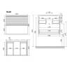 Тумба под раковину Sancos Delta DL60W 590х445х500, c двумя ящиками Soft close, ручки чёрные, дуб светлый/белый фото 3