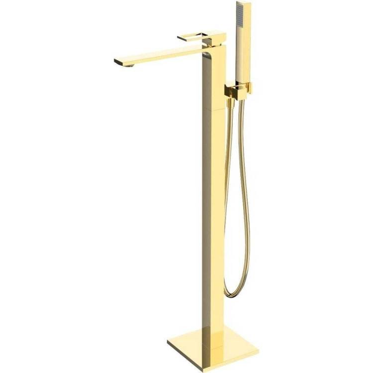 Смеситель для ванны BelBagno Luce LUC-FMT-ORO напольный, с внутренней частью