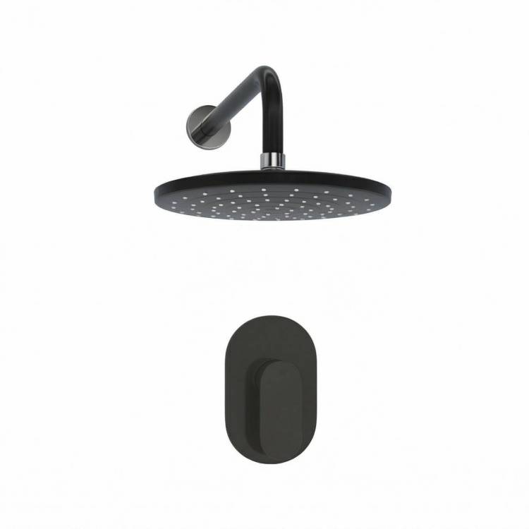 Душевой комплект Wasserkraft A12777 с верхней душевой насадкой, черный, встраиваемый