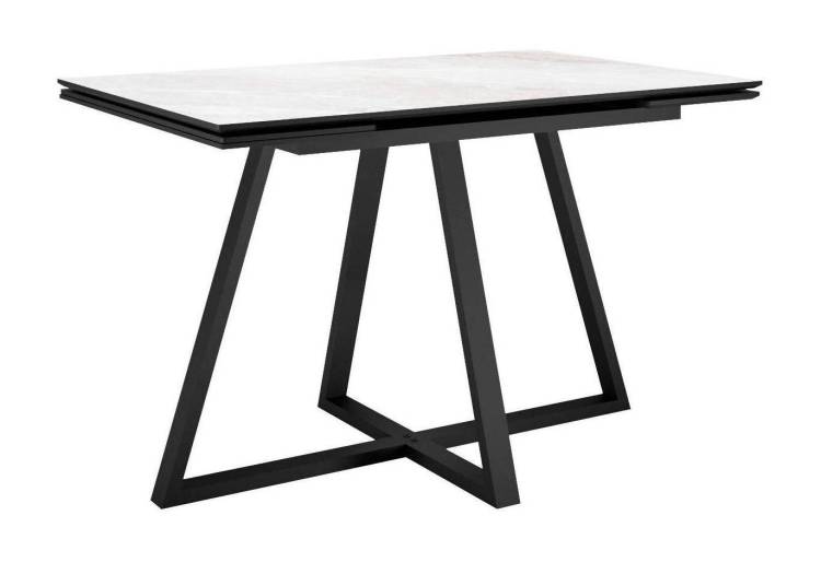 Стол Дик DikLine DKF120 00-00074481 onyx bianco, подстолье черное, опоры черные 120(180)x80x77