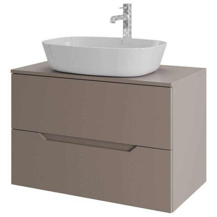 Тумба с раковиной Orange Line Li-80TuLMDF+B08-500W латте матовый, 80.5 см