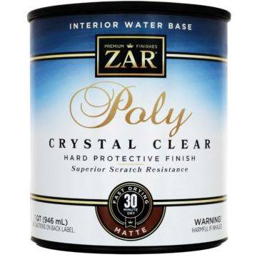 Полиуретановый лак ZAR Poly Crystal Clear Interior Water Base матовый 0.946 л