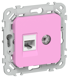 ТВ-розетка+Ethernet RJ45 IEK Flite FI-AK22-1-K99 пурпурный