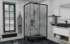 Душевой уголок AvaCan FB-160-SB80 профиль черный, стекло тонированное, 180x80x195