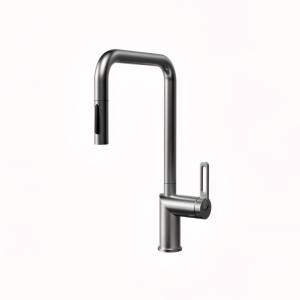 Смеситель для кухни Granula GR-8173 нержавеющая сталь, с выдвижным изливом