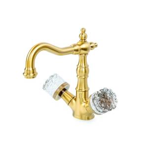 Смеситель для раковины Boheme Crystal 312-CRST высокий, бронза