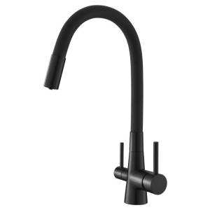 Смеситель для кухни Agger Elegant A3230344 с гибким изливом, черный