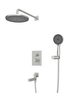 Душевой комплект BelBagno Delta DEL2.0-VDSET-IN встраиваемый, с тропическим душем и поворотным изливом, сатин