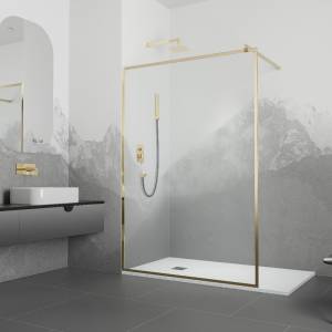 Душевая перегородка RGW Walk In WA-12G 32101290-16 Золотой 90x200