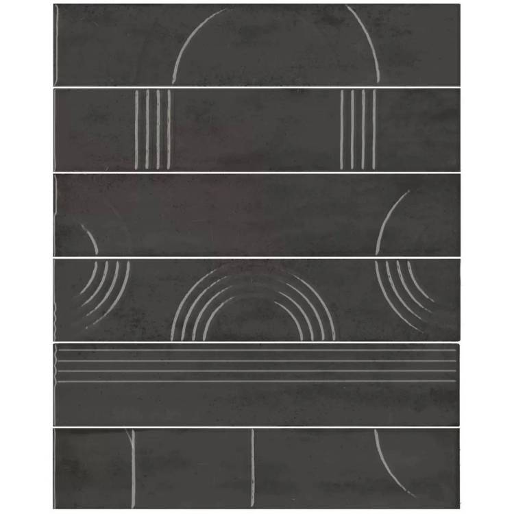 Панно Kerama Marazzi Мажорель KMP3STA009RN6X Черный Глянцевый 28.5x36