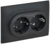 Розетка 2-местная с заземлением IEK Skandy SK-R21-16-K53-F графит