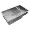 Мойка кухонная Paulmark Next 69/2S Uni PM226944-BSL Брашированная Сталь, 69x44 фото 2