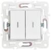 Выключатель 2-клавишный проходной IEK Skandy SK-V22-1-10-K01 арктический белый фото 4