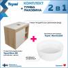 Тумба с раковиной Teymi Nura подвесная, дуб, белый, 80 см, с раковиной Martta D36 фото 2