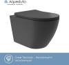 Унитаз подвесной Aqueduto Ovo Plus OVOT0240 безободковый, сиденье микролифт, черный матовый фото 2
