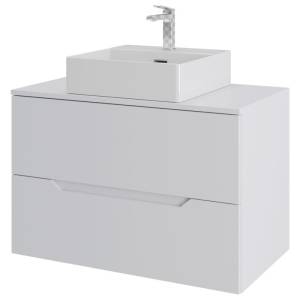 Тумба с раковиной Orange Line Li-80TuwMDF+B04-405W белая матовая, 80.5 см