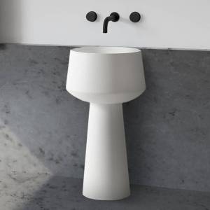 Раковина Abber Stein AS2508 напольная, 50 см, белая матовая