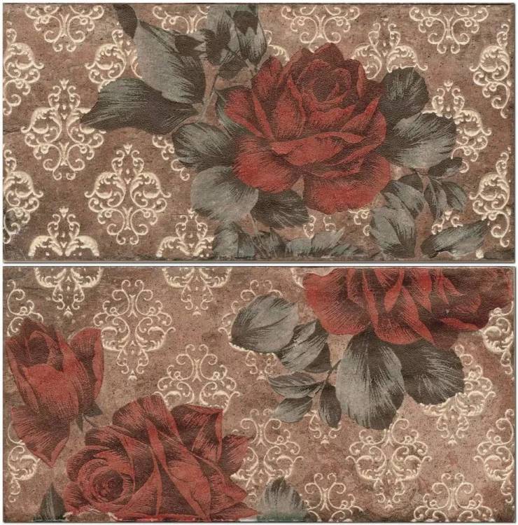 Керамогранит Serenissima Cir Chicago 1047608 Inserto Vintage Roses Old (к-т 2 шт) 10x20
