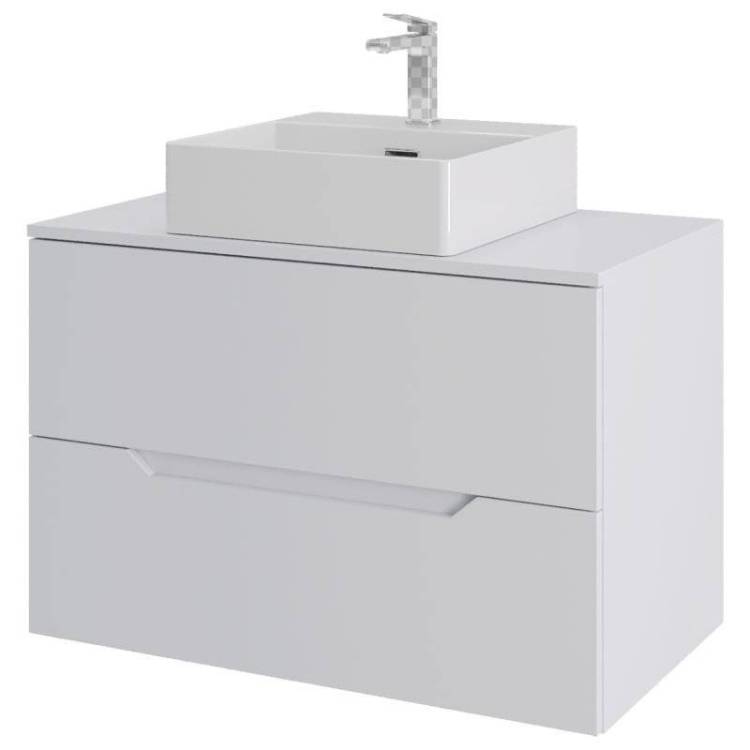 Тумба с раковиной Orange Line Li-80TuwMDF+B04-405W белая матовая, 80.5 см