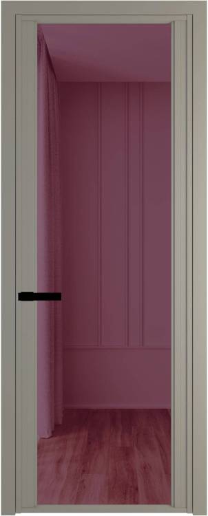 Межкомнатная дверь Profil Doors 2 AGP цвет профиля Никель матовый, стекло безопасное 6 мм фиолетовое шпион 700x2000