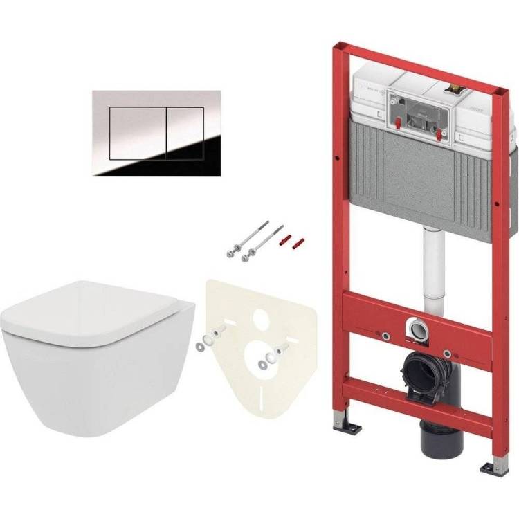 Комплект Унитаз подвесной Ideal Standard I.Life B T461401 + Инсталляция TECE Now 9400412 4 в 1 с кнопкой