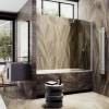 Шторка на ванну MaybahGlass MGV-639-5 профиль хром матовый, стекло бронза, 90x140