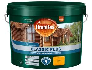 Пропитка декоративная для защиты древесины Omnitex Classic Plus сосна 9 л