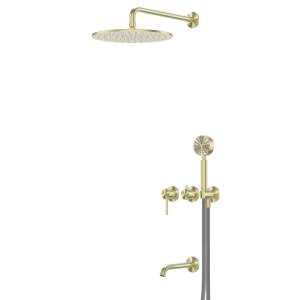 Душевая система Abber Wasser Kreis 316 AF8117BG с изливом, брашированное светлое золото