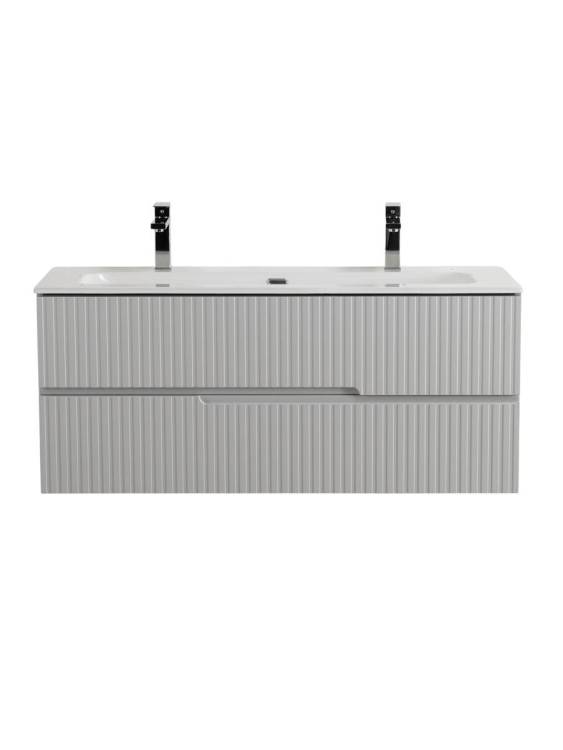 Тумба с раковиной Cezares Duet-N 120 серый жемчужный, раковина CZR-8073-120-1-2