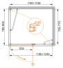 Душевой уголок Cezares VERONA-W-AH-1-120/80-P-Cr-R профиль хром, стекло матовое, 120x80x195 фото 2