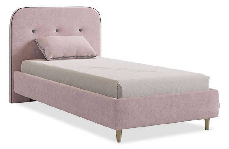 Кровать односпальная Mebelson Лео KM0.9-19.2348 нежно-розовый/графит