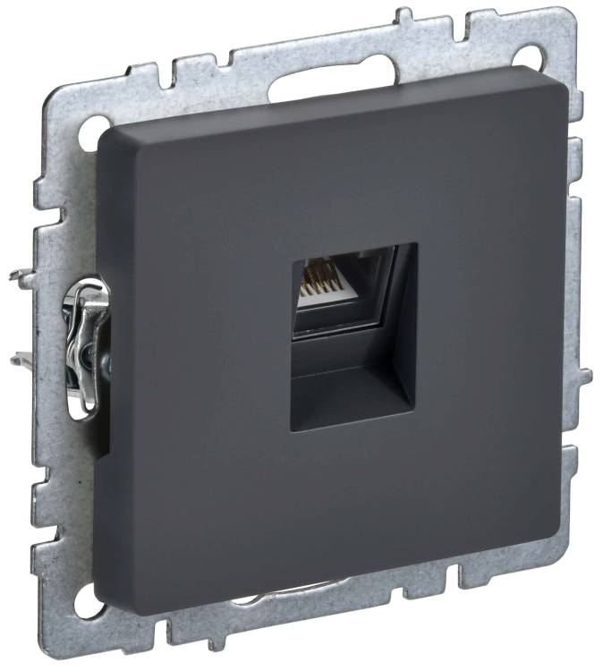 Розетка компьютерная RJ45 IEK Brite BR-K10-1-K53 графит