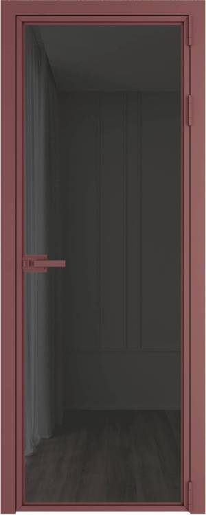 Межкомнатная дверь Profil Doors 1 AX цвет профиля Красный антрацит, стекло безопасное 6 мм тонированное 600x2000