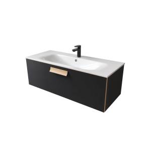 Тумба с раковиной Terminus Noto NOT101201099901O черный soft touch, 120x38