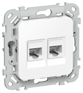 Розетка компьютерная RJ45 2-местная IEK Flite FI-K22-2-K01 белый