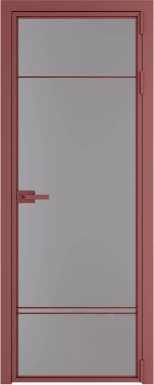 Межкомнатная дверь Profil Doors 4 AX цвет профиля Красный антрацит, стекло безопасное 6 мм монохром серый 800x2000