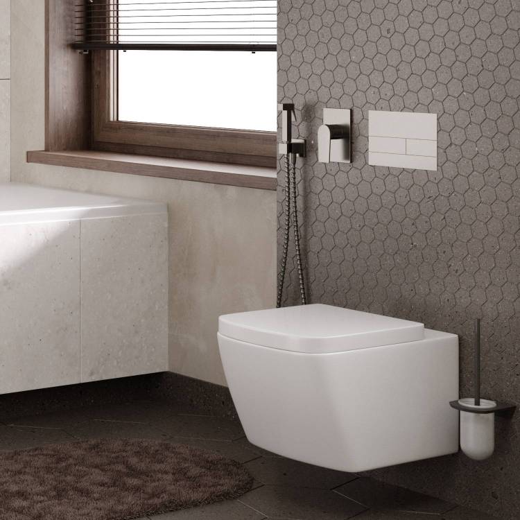 Гигиенический душ Wasserkraft A84095 встраиваемый, шланг 150 см, оружейная сталь