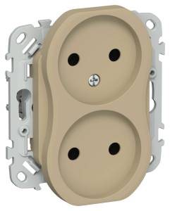 Розетка 2-местная IEK Flite FI-R20-10-1-K59 хаки