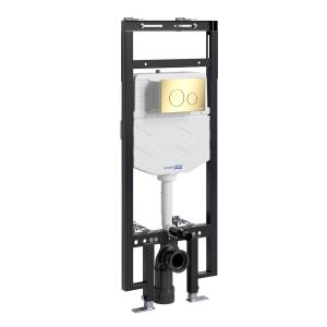 Система инсталляции для унитазов Wasserkraft Dinkel 58TLT.010.ME.PG02 клавиша золото глянцевое