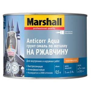 Грунт-эмаль антикоррозийная акриловая Marshall Anticorr Aqua полуглянцевая база BC 0.5 л