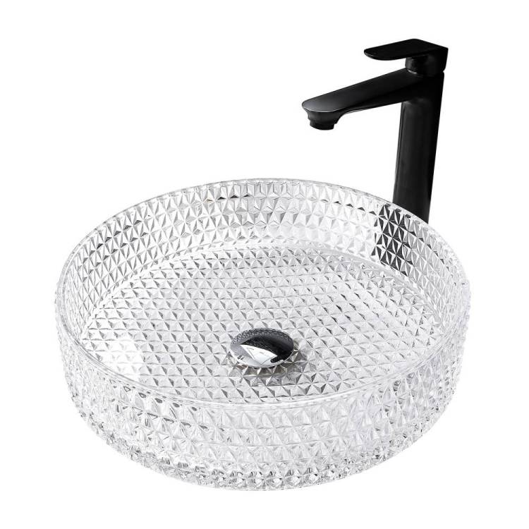 Раковина накладная Abber Glas AK2301 стеклянная прозрачная