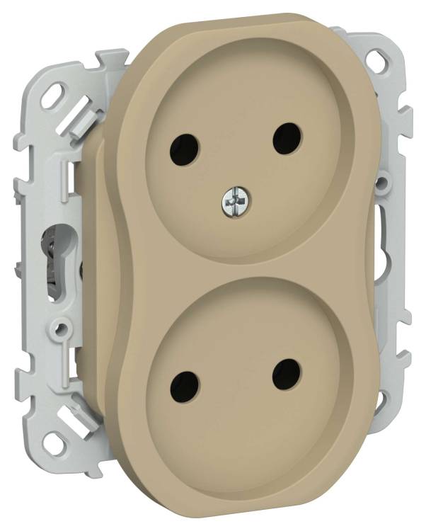 Розетка 2-местная IEK Flite FI-R20-10-1-K59 хаки